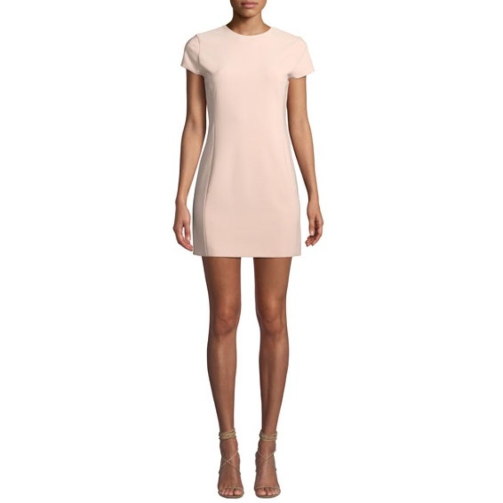 $295 Alice + Olivia Blush Colin Crewneck Fitted Dress 2